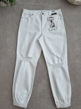 Rewash Distressed White Denim Joggers Jeans Size 11